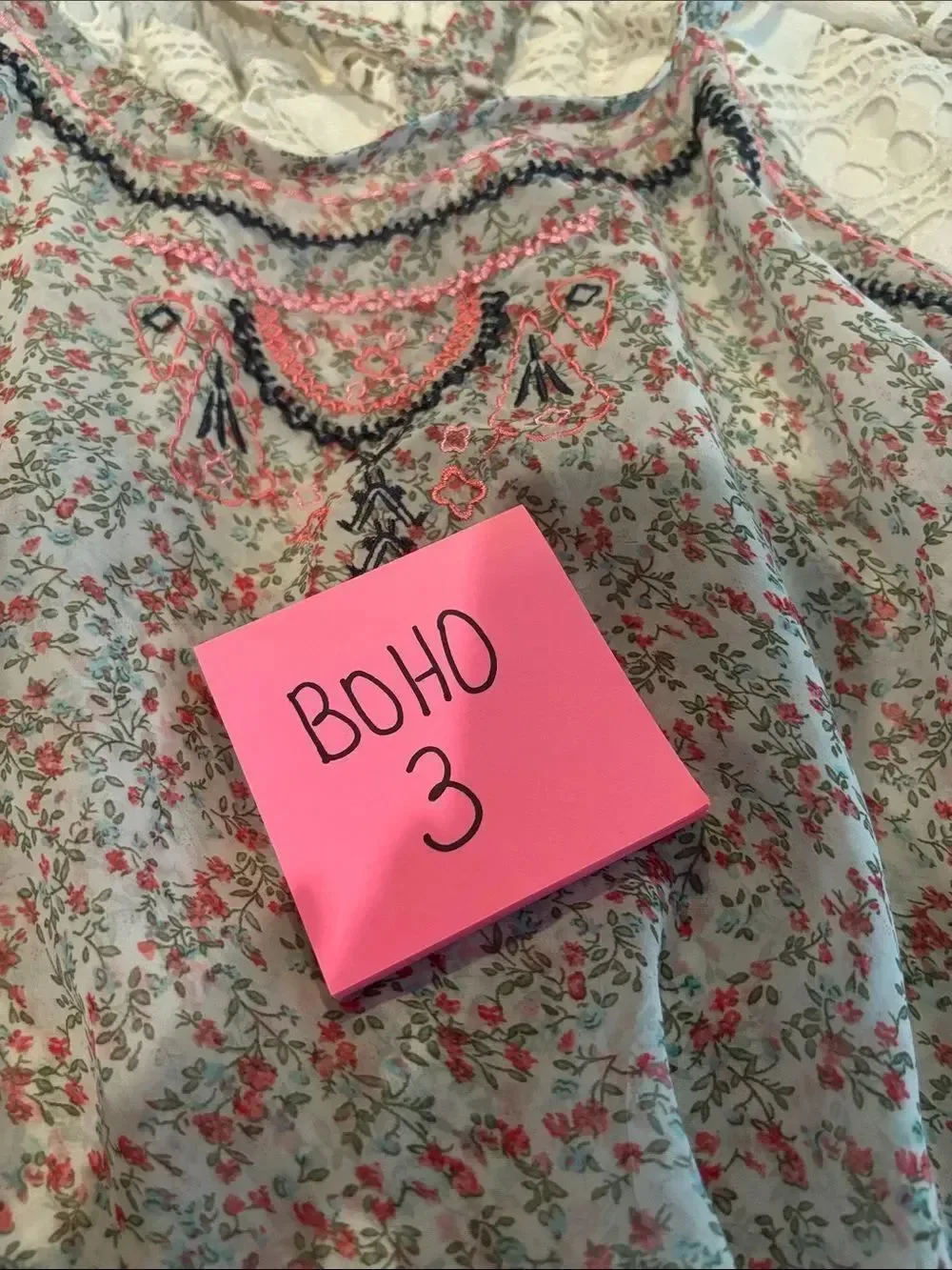 Maurices Boho Chic Sheer Pink Floral Embroidered Camisole